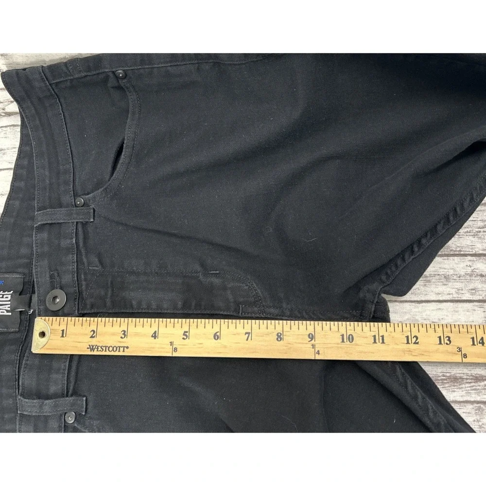 PAIGE Federal Black Straight Leg Jeans Men's Size 34x29 Stretch Made In USA EUC